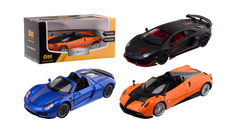 ギャラリービューアに画像をロードする, Johntoy absolute motors licentie supercar auto schaal circa 1:24 25x13x12cm