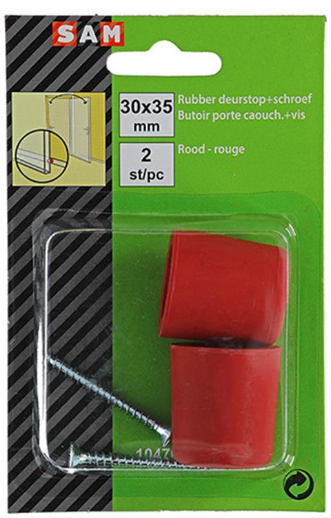 ギャラリービューアに画像をロードする, Mack 1047653 - deurstop rubber + schroef rood 30 x 35 mm 2 st pcs | 6 stuks