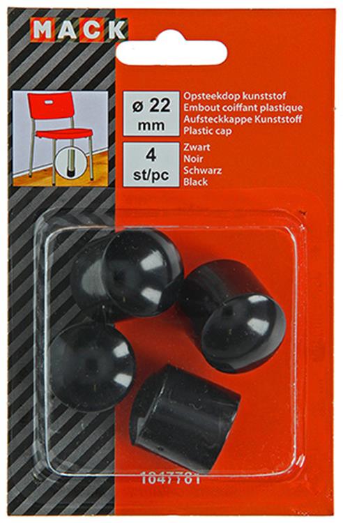 Afbeelding laden in galerijviewer, Mack 1047701 - opsteekdop kunststof zwart ø 22 mm 4 st pcs | 6 stuks