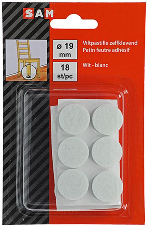 ギャラリービューアに画像をロードする, Mack 1047702 - viltpastille zelfklevend wit ø 19 mm 18 st pcs | 12 stuks