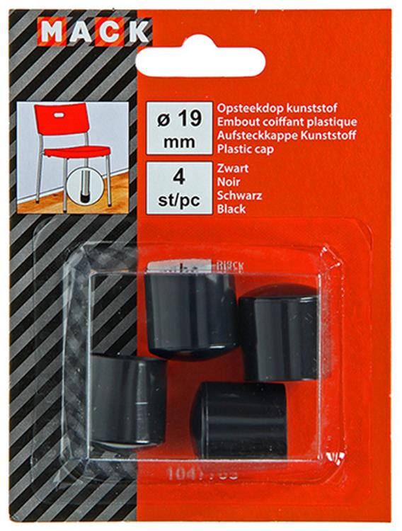 Afbeelding laden in galerijviewer, Mack 1047703 - opsteekdop kunststof zwart ø 19 mm 4 st pcs | 6 stuks