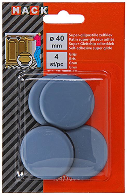 Afbeelding laden in galerijviewer, Mack 1047704 - super glijpastille zelfklevendgrijs ø 40 mm 4 st pcs | 12 stuks