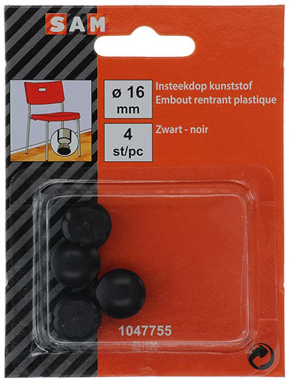 Afbeelding laden in galerijviewer, Mack 1047755 - insteekdop kunstsstof zwart ø 16 mm 4 st pcs | 6 stuks