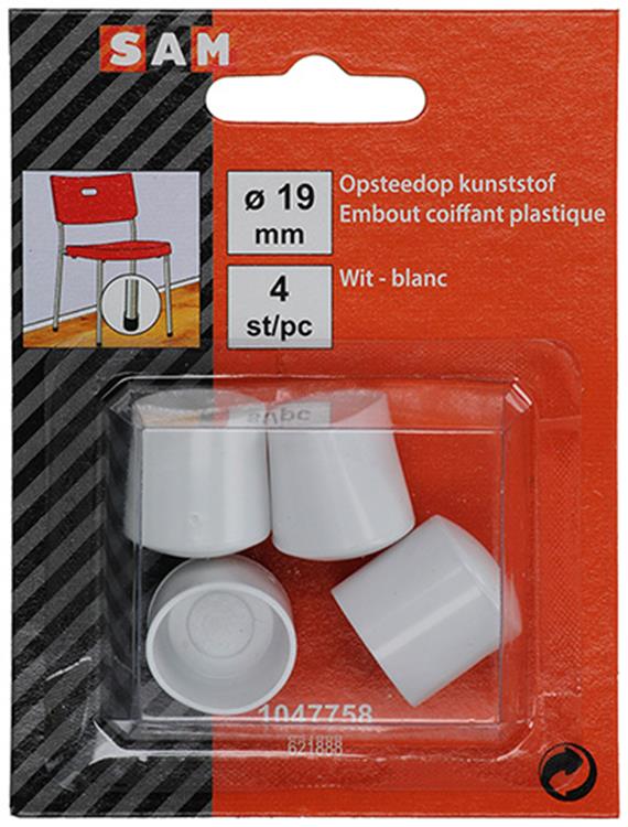 Afbeelding laden in galerijviewer, Mack 1047758 - opsteekdop kunststof wit ø 19 mm 4 st pcs | 6 stuks