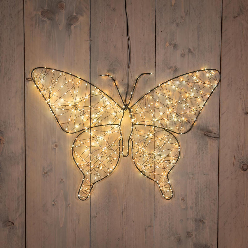 Afbeelding laden in galerijviewer, Anna's collection verlichte vlinder 43cm 600led ip44 met flitsfunctie timer dimmer