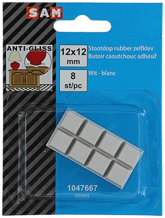 ギャラリービューアに画像をロードする, Mack 1047667 - stootdop rubber zelfklevend wit 12 x 12 mm 8 st pcs | 6 stuks