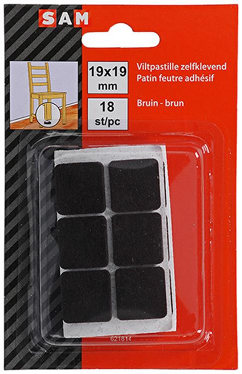 Afbeelding laden in galerijviewer, Mack 1047710 - viltpastille zelfklevend bruin 19 x 19 mm 18 st pcs | 12 stuks