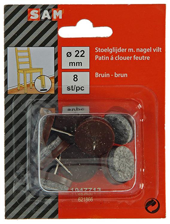 ギャラリービューアに画像をロードする, Mack 1047713 - stoelglijder met nagel vilt bruin ø 22 mm 8 st pcs | 6 stuks