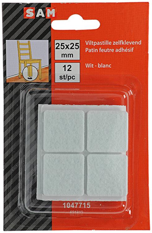 Afbeelding laden in galerijviewer, Mack 1047715 - viltpastille zelfklevend wit 25 x 25 mm 12 st pcs | 12 stuks