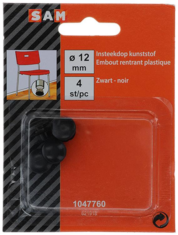 Afbeelding laden in galerijviewer, Mack 1047760 - insteekdop kunstsstof zwart ø 12 mm 4 st pcs | 6 stuks