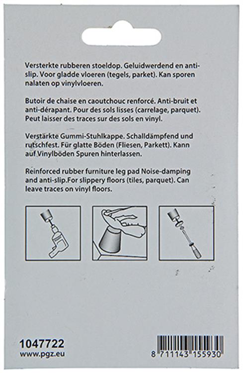 Afbeelding laden in galerijviewer, Mack 1047722 - stoeldop rubber + schroef zwart ø 23 mm 8 st pcs | 6 stuks