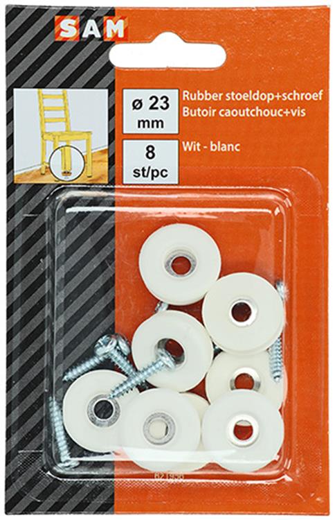 Chargez l'image dans la visionneuse de la galerie, Mack 1047723 - stoeldop rubber + schroef wit ø 23 mm 8 st pcs | 6 stuks