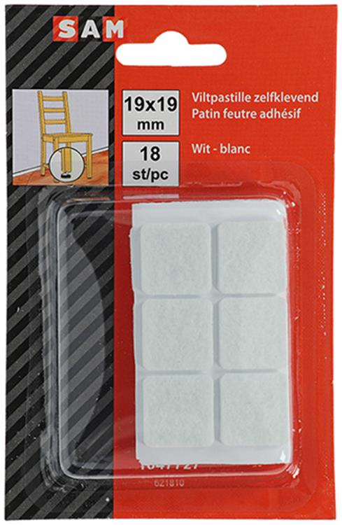 Afbeelding laden in galerijviewer, Mack 1047727 - viltpastille zelfklevend wit 19 x 19 mm 18 st pcs | 12 stuks