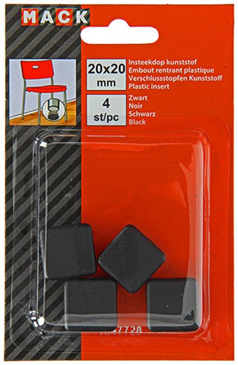 Chargez l'image dans la visionneuse de la galerie, Mack 1047728 - insteekdop kunstsstof zwart 20 x 20 mm 4 st pcs | 6 stuks