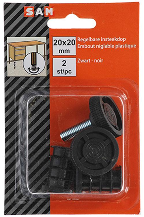 Chargez l'image dans la visionneuse de la galerie, Mack 1047772 - regelbare insteekdop zwart 20 x 20 mm 2 st pcs | 6 stuks