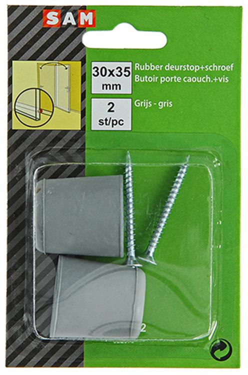 Chargez l'image dans la visionneuse de la galerie, Mack 1047632 - deurstop rubber + schroef grijs 30 x 35 mm 2 st pcs | 6 stuks