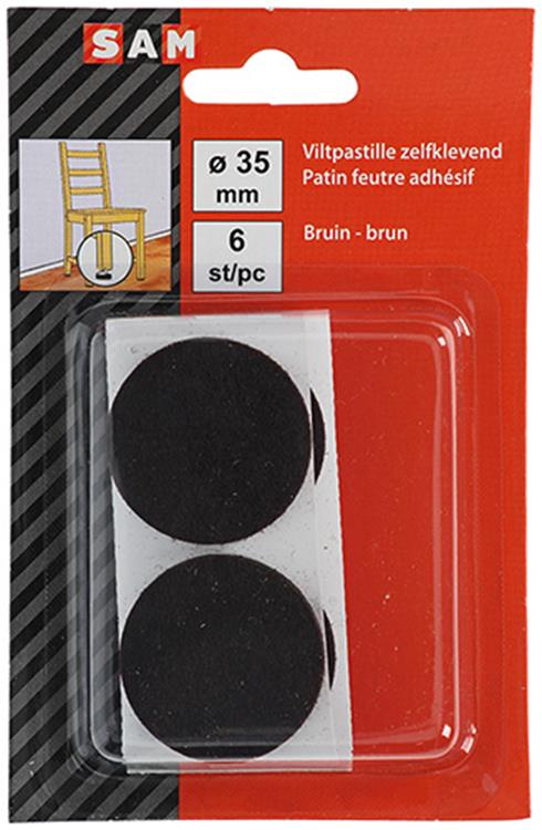 Afbeelding laden in galerijviewer, Mack 1047681 - viltpastille zelfklevend bruin ø 35 mm 6 st pcs | 12 stuks