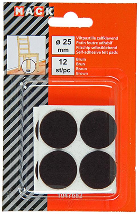 Afbeelding laden in galerijviewer, Mack 1047682 - viltpastille zelfklevend bruin ø 25 mm 12 st pcs | 12 stuks