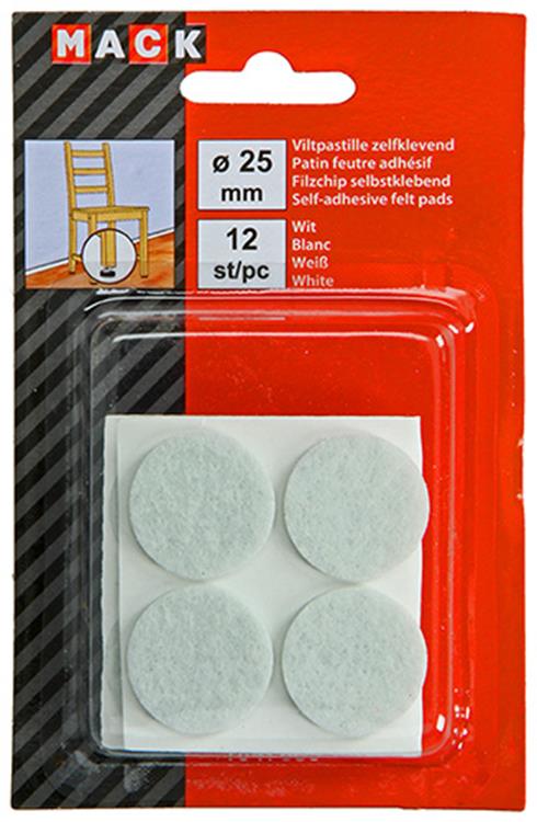 Afbeelding laden in galerijviewer, Mack 1047685 - viltpastille zelfklevend wit ø 25 mm 12 st pcs | 12 stuks