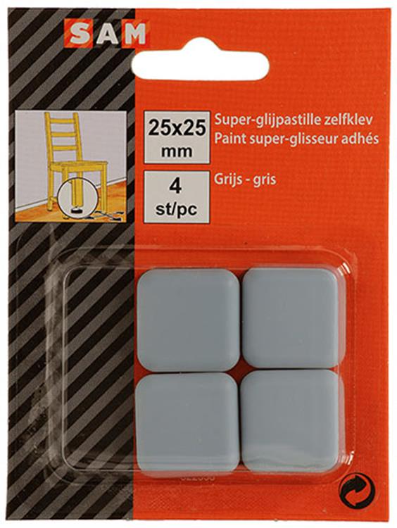 Chargez l'image dans la visionneuse de la galerie, Mack 1047735 - super glijpastille zelfklevendgrijs 25 x 25 mm 4 st pcs | 12 stuks