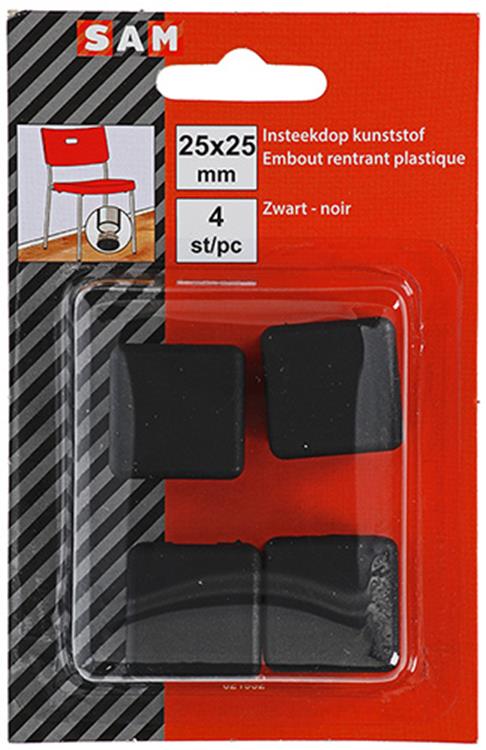 Afbeelding laden in galerijviewer, Mack 1047738 - insteekdop kunstsstof zwart 25 x 25 mm 4 st pcs | 6 stuks