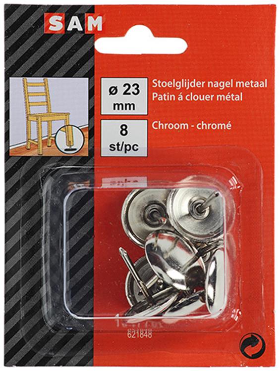 Chargez l'image dans la visionneuse de la galerie, Mack 1047786 - 8st stoelglijder met nagel metaal 23mm | 6 stuks