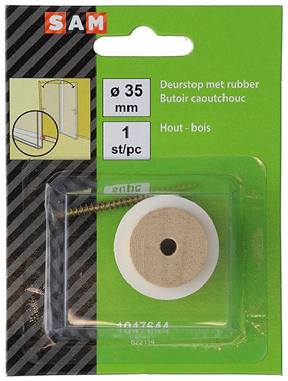 ギャラリービューアに画像をロードする, Mack 1047644 - deurstop met rubber hout ø 35 mm 1 st pc | 6 stuks