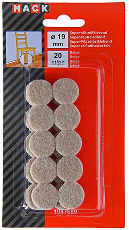 Afbeelding laden in galerijviewer, Mack 1047689 - super-vilt zelfklevend beige ø 19 mm 20 st pcs | 12 stuks