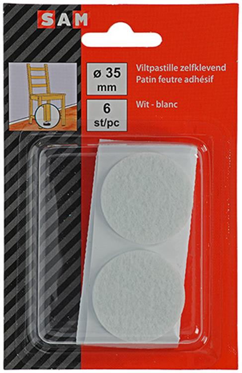 ギャラリービューアに画像をロードする, Mack 1047690 - viltpastille zelfklevend wit ø 35 mm 6 st pcs | 12 stuks