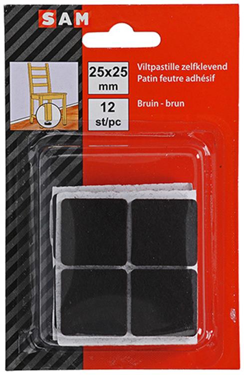 ギャラリービューアに画像をロードする, Mack 1047695 - viltpastille zelfklevend bruin 25 x 25 mm 12 st pcs | 12 stuks