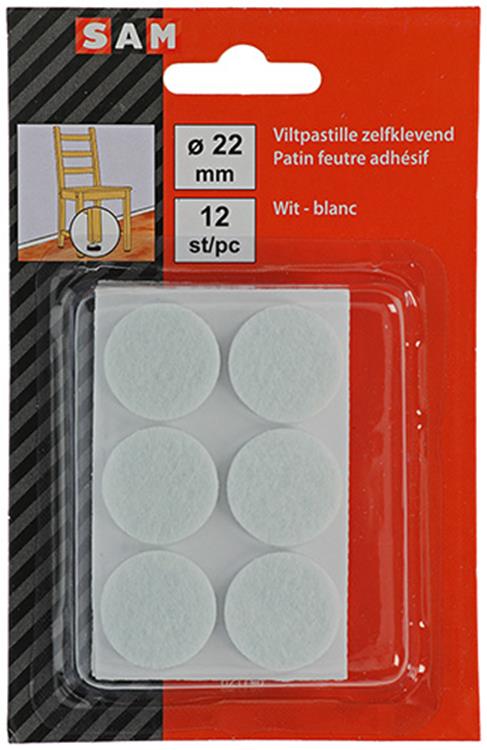 ギャラリービューアに画像をロードする, Mack 1047697 - viltpastille zelfklevend wit ø 22 mm 12 st pcs | 12 stuks