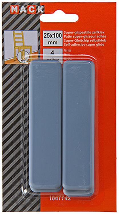 Afbeelding laden in galerijviewer, Mack 1047742 - super glijpastille zelfklevendgrijs 25 x 100 mm 4 st pcs | 12 stuks