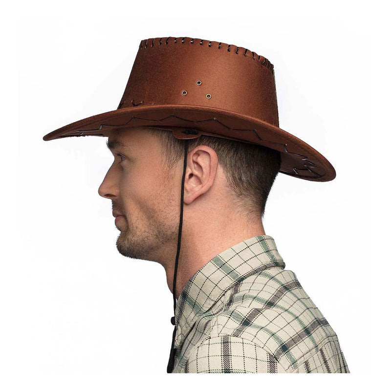 Load image into Gallery viewer, Boland hoed elroy bruin leer