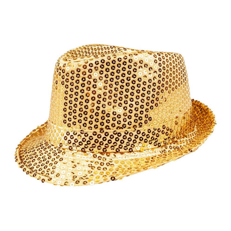 Load image into Gallery viewer, Boland hoed popster pailetten goud