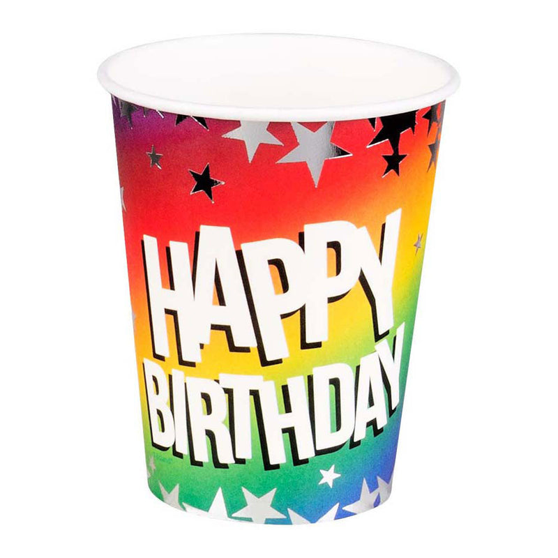 Load image into Gallery viewer, Boland papieren bekers happy birthday 210ml, 10st.