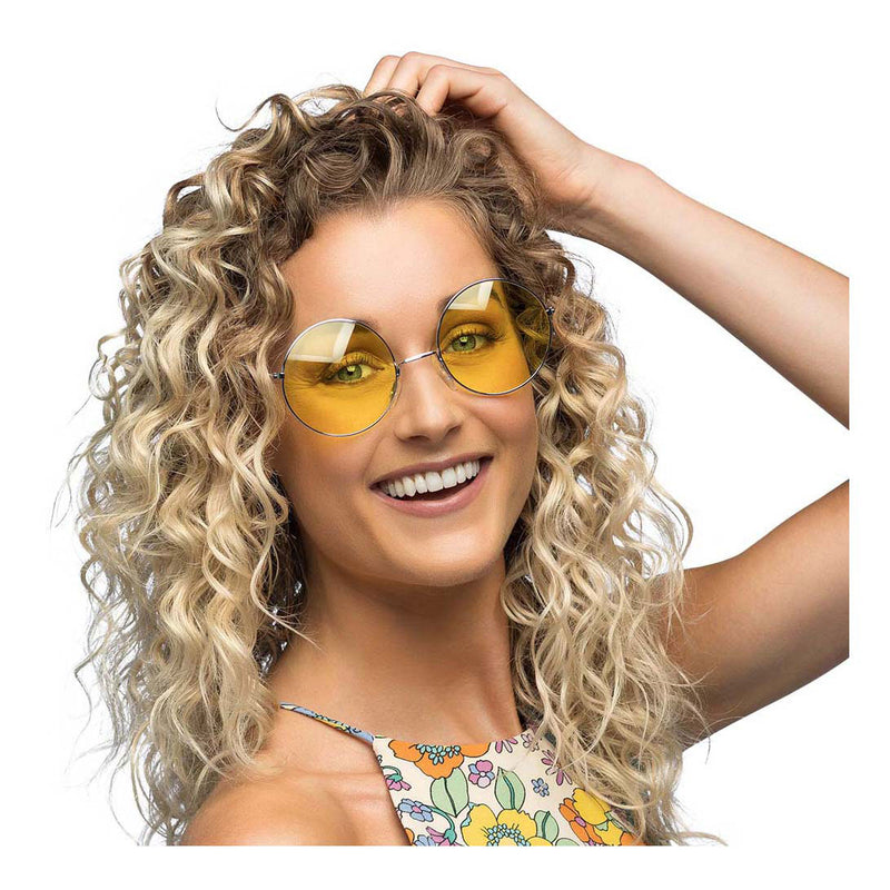 Afbeelding laden in galerijviewer, Boland partybril hippie xl geel