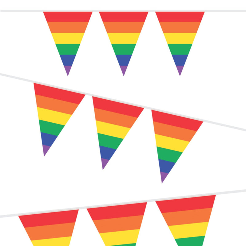 Load image into Gallery viewer, Haza witbaard vlaggenlijn regenboog, 10mtr.