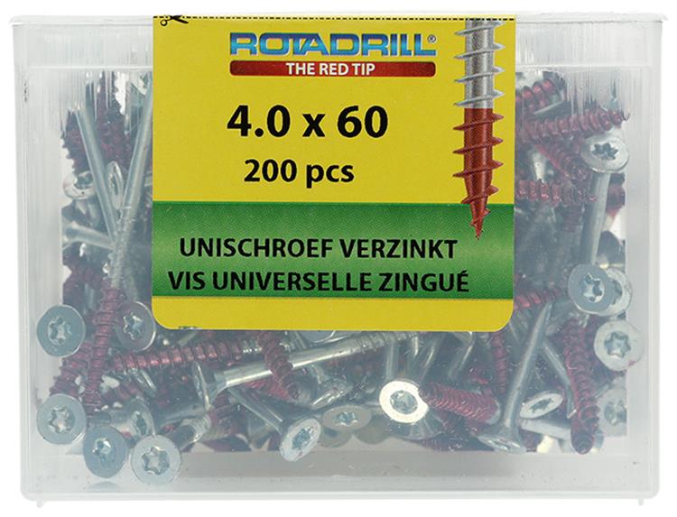 Afbeelding laden in galerijviewer, Rotadrill 1039996 - universeelschroef vktx vz 4.0x60mm (200) | 4 stuks