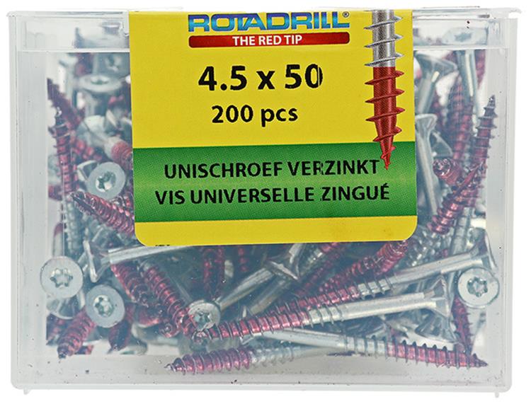 Afbeelding laden in galerijviewer, Rotadrill 1039998 - universeelschroef vktx vz 4.5x50mm (200) | 4 stuks