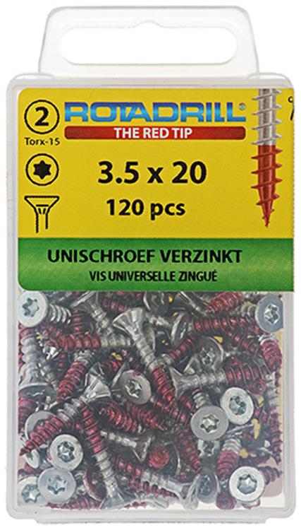 Afbeelding laden in galerijviewer, Rotadrill 1039927 - universeelschroef vktx vz 3.5x20mm (120) | 6 stuks