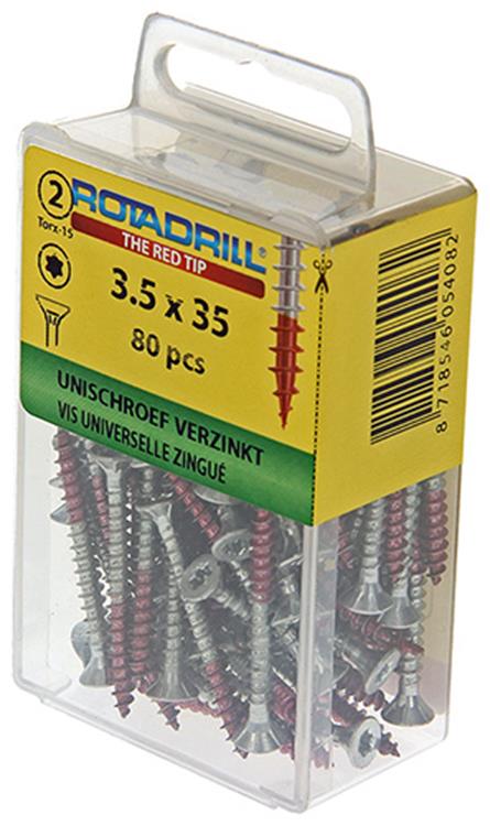 Afbeelding laden in galerijviewer, Rotadrill 1039930 - universeelschroef vktx vz 3.5x35mm (80) | 6 stuks