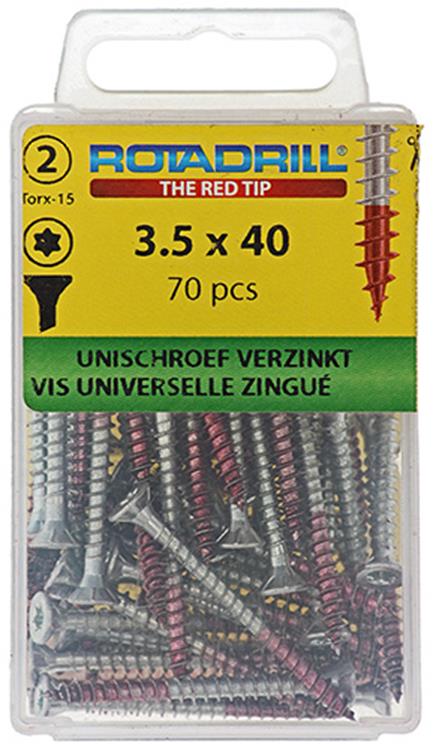 Afbeelding laden in galerijviewer, Rotadrill 1039931 - universeelschroef vktx vz 3.5x40mm (70) | 6 stuks