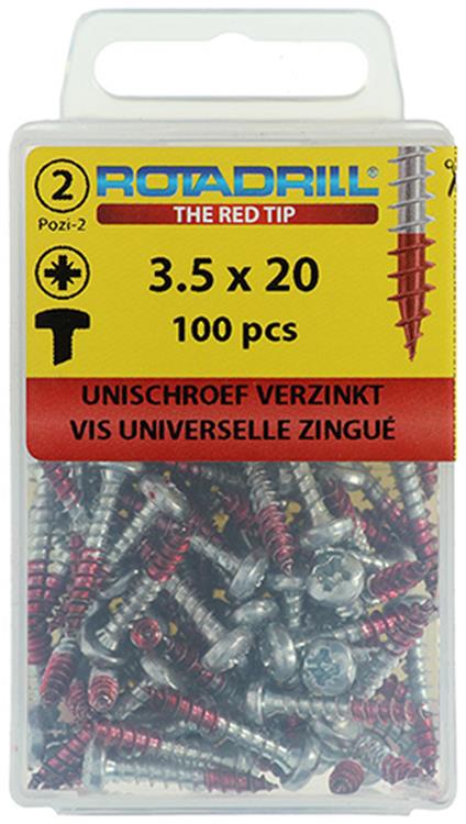 Afbeelding laden in galerijviewer, Rotadrill 1039827 - universeelschroef ck pzd vz 3.5x20mm (100) | 6 stuks