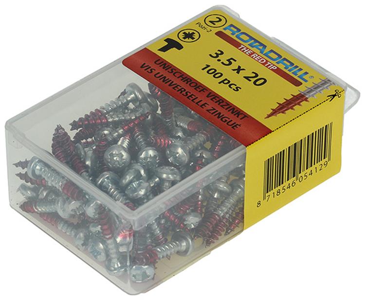 Afbeelding laden in galerijviewer, Rotadrill 1039827 - universeelschroef ck pzd vz 3.5x20mm (100) | 6 stuks