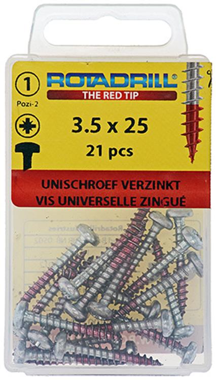 Afbeelding laden in galerijviewer, Rotadrill 1039843 - universeelschroef ck pzd vz 3.5x25mm (21) | 6 stuks