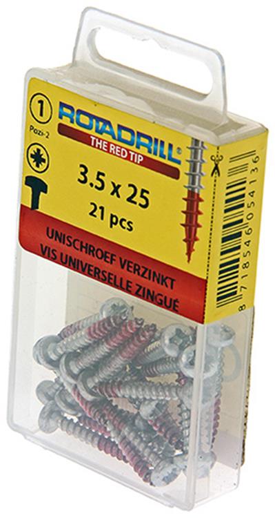 Afbeelding laden in galerijviewer, Rotadrill 1039843 - universeelschroef ck pzd vz 3.5x25mm (21) | 6 stuks
