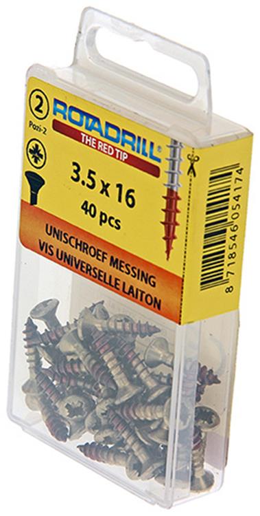Afbeelding laden in galerijviewer, Rotadrill 1039880 - universeelschroef messing lk pzd 3,5x16mm (40) | 6 stuks