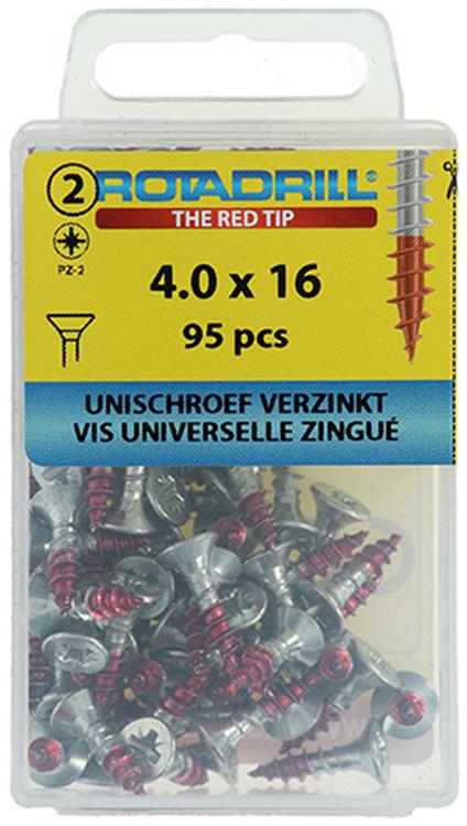 Afbeelding laden in galerijviewer, Rotadrill 1039797 - universeelschroef vk pzd vz 4.0x16mm (95) | 6 stuks