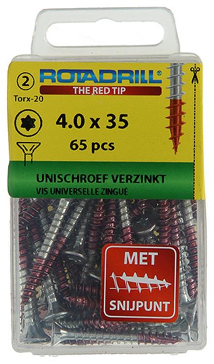 Afbeelding laden in galerijviewer, Rotadrill 1039936 - universeelschroef vktx vz 4.0x35mm (65) | 6 stuks