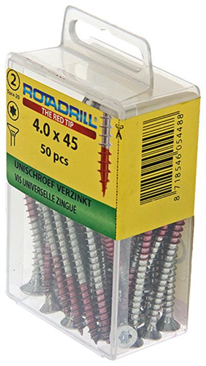 Afbeelding laden in galerijviewer, Rotadrill 1039938 - universeelschroef vktx vz 4.0x45mm (50) | 6 stuks